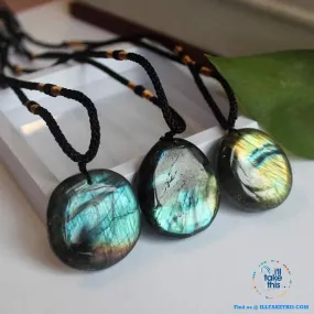🧘 Handmade Natural labradorite Moonstone Stone Pendants Necklaces