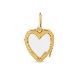 14k Solid Mini Heart Glass Charm Locket