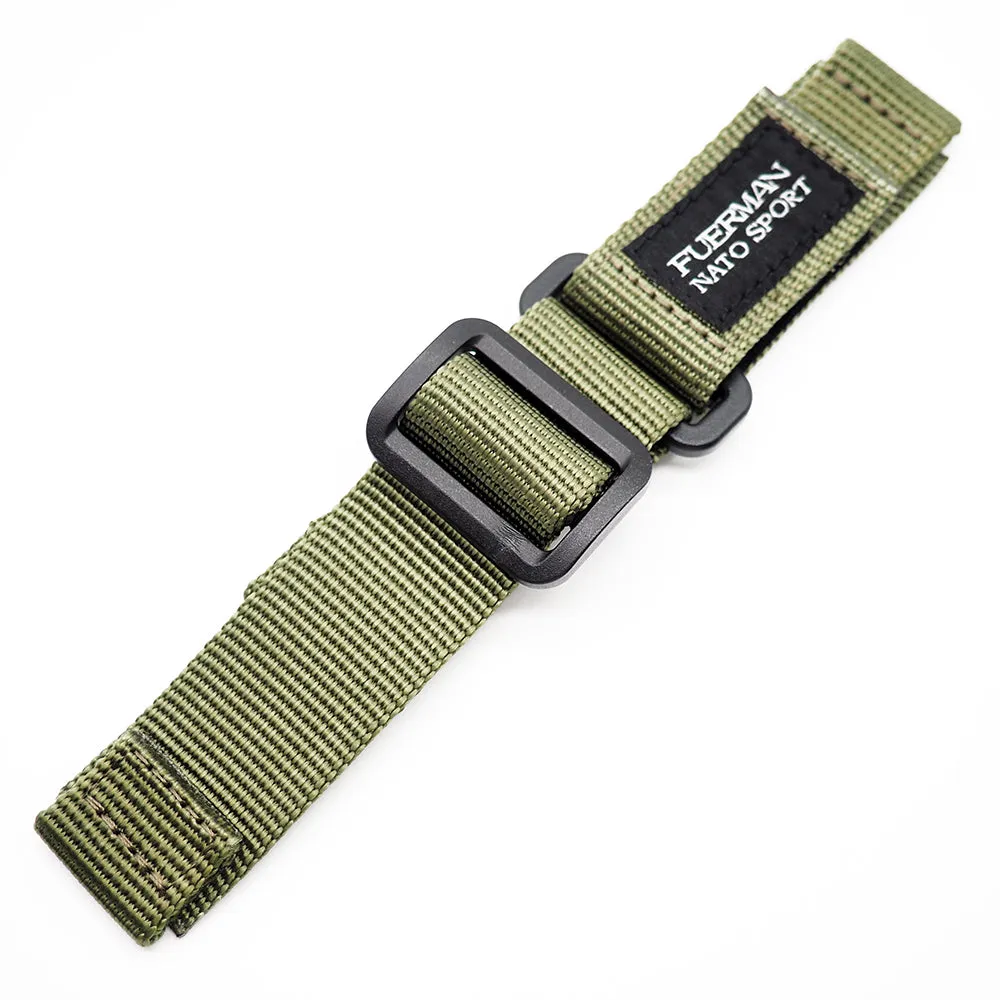 20mm, 22mm Nylon Sport Velcro Watch Strap, Army Green / Black / Blue