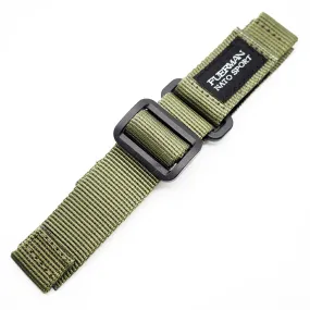 20mm, 22mm Nylon Sport Velcro Watch Strap, Army Green / Black / Blue
