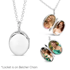 4 Photo Silver Expanding Oval Locket   Photos