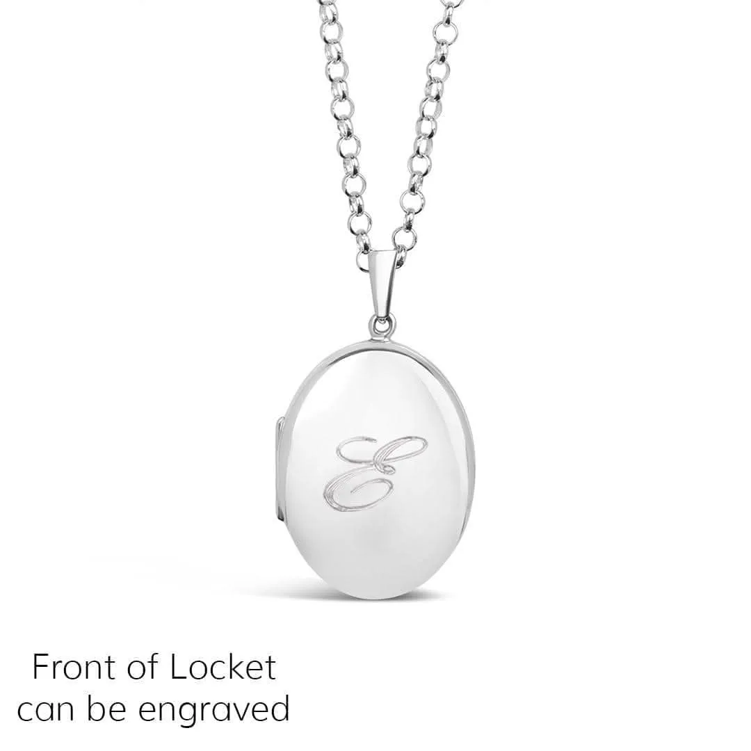4 Photo Silver Expanding Oval Locket   Photos