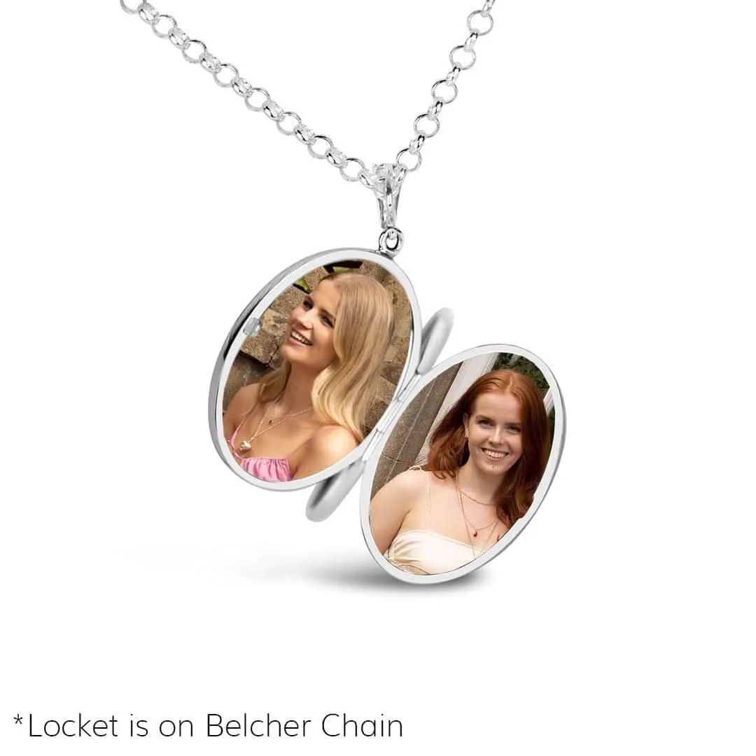 4 Photo Silver Expanding Oval Locket   Photos