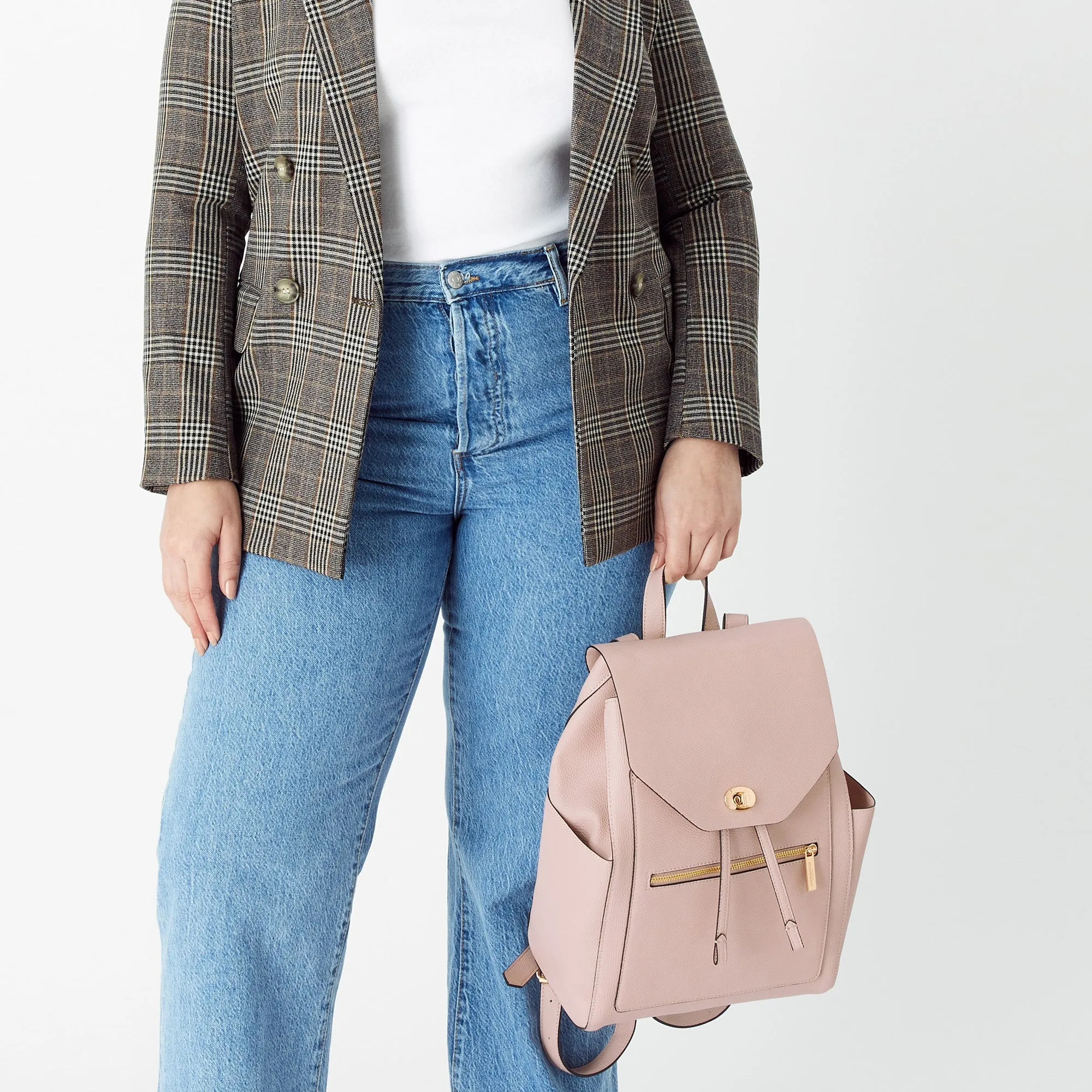 Accessorize London Women'S Faux Leather Pink Nikki Backpack