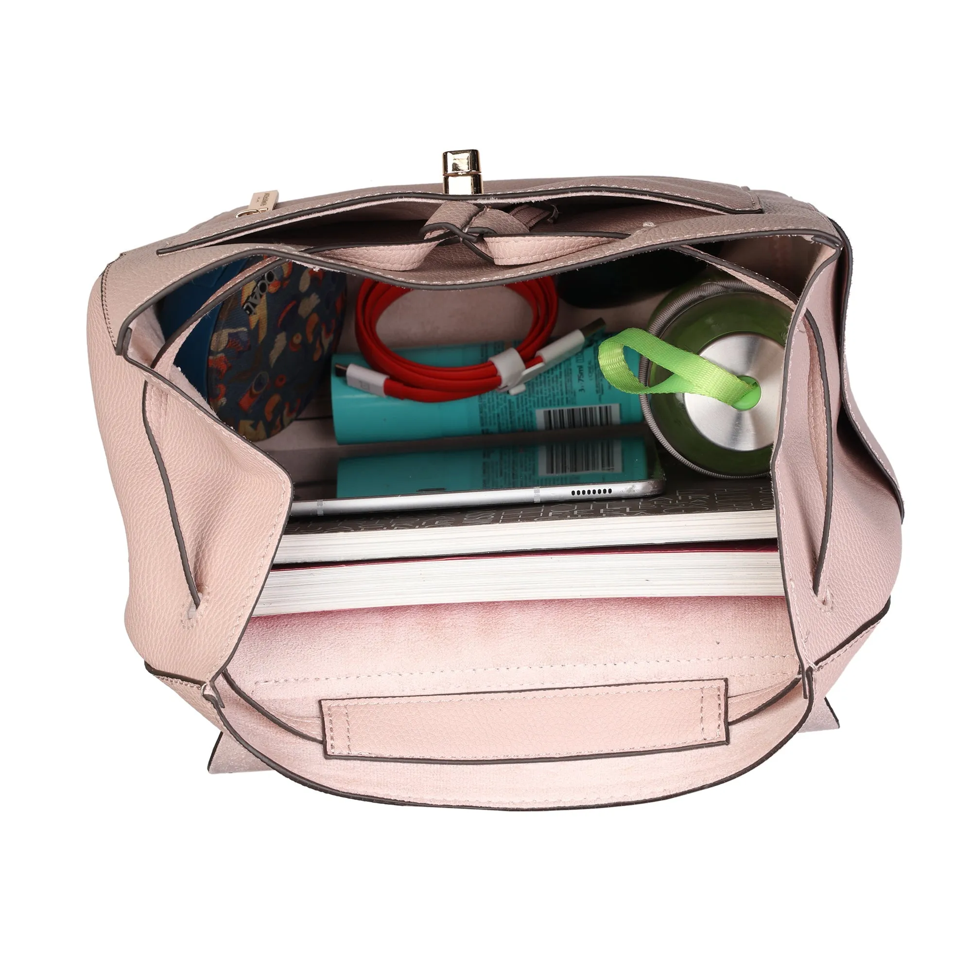 Accessorize London Women'S Faux Leather Pink Nikki Backpack