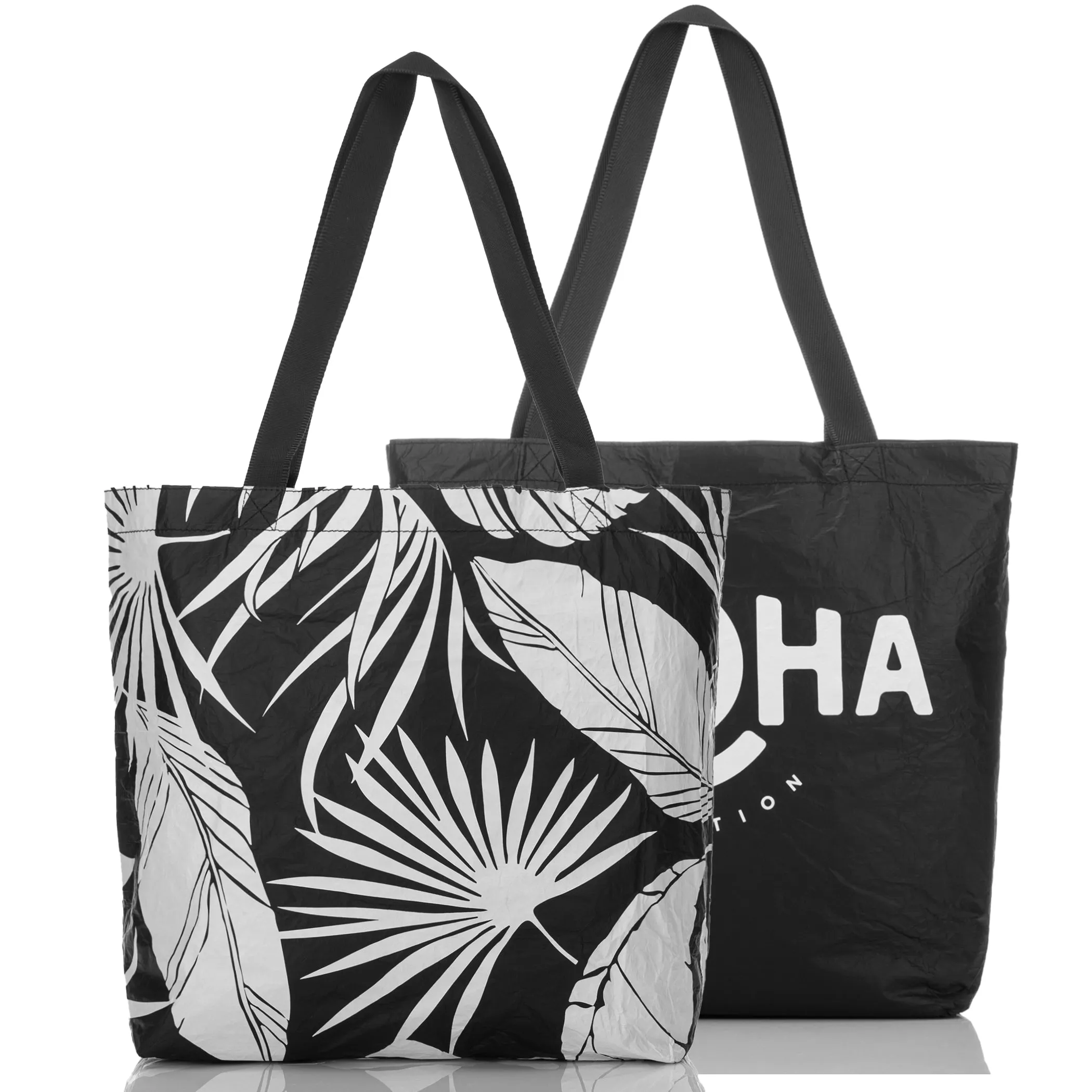 ALOHA Le Palm Reversible Tote / White & Black