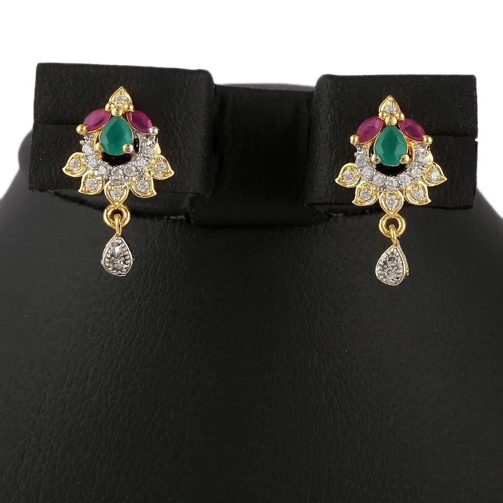 American Diamond Locket Set - Multi