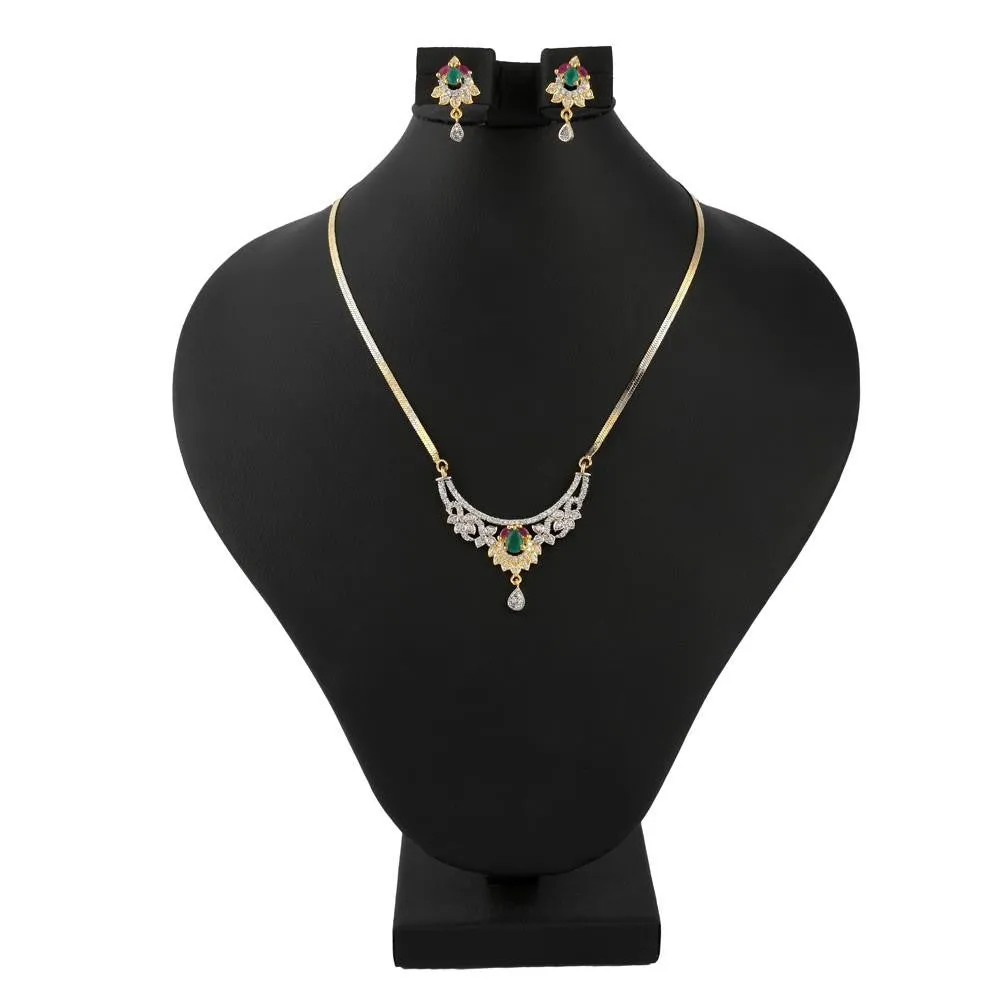 American Diamond Locket Set - Multi