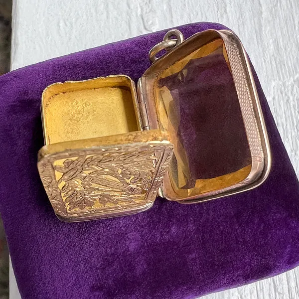 Antique Victorian Citrine Vinaigrette Locket Pendant
