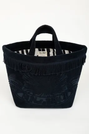 Athens Tiles Black | Oversized Beach Bag