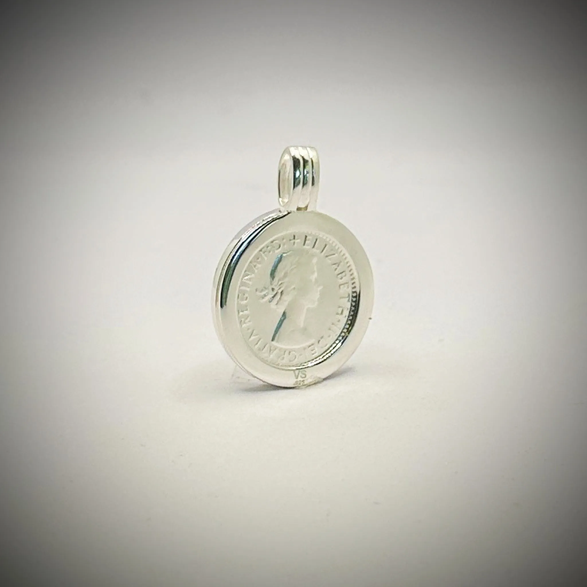 Australian Sixpence Sterling Silver VS Pendant