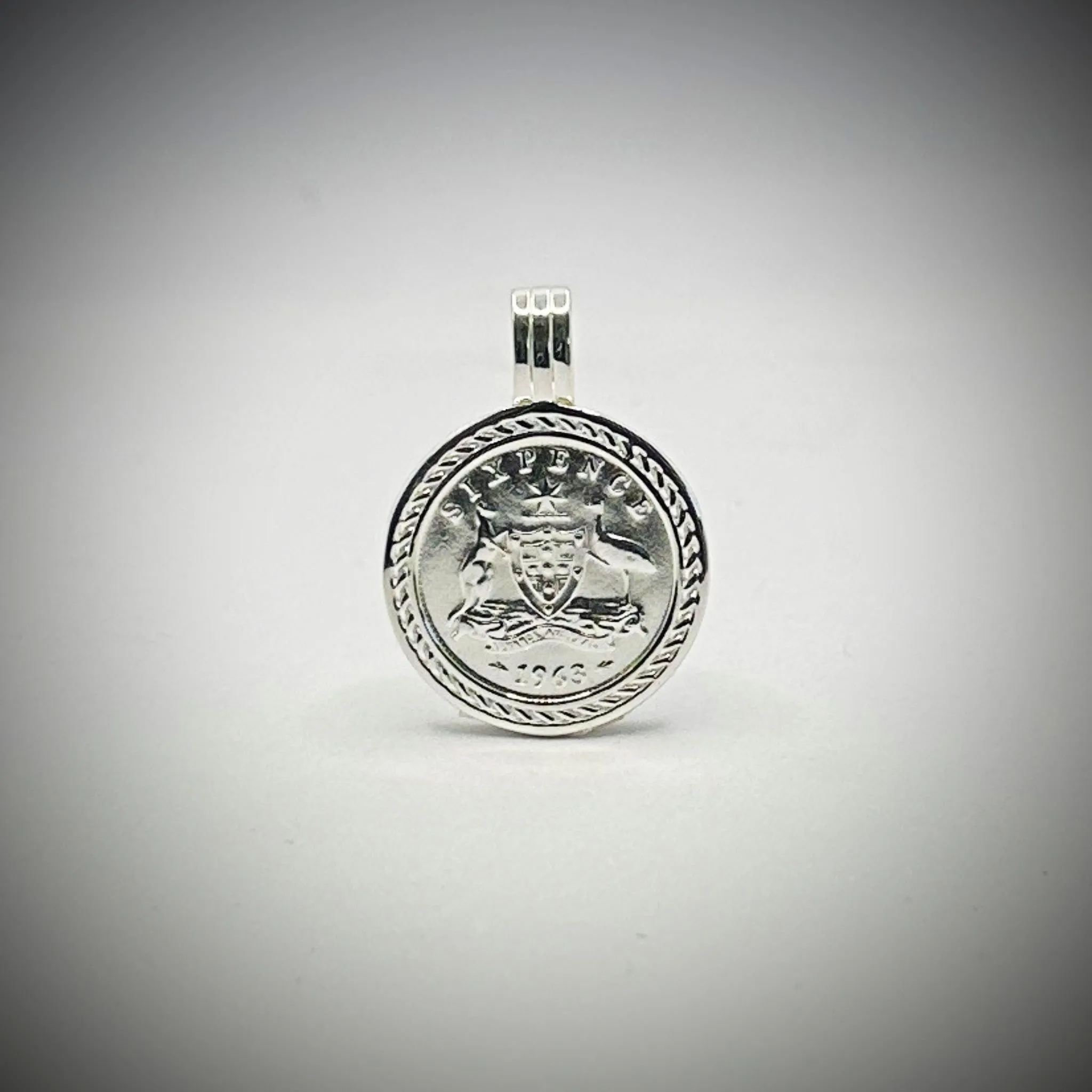 Australian Sixpence Sterling Silver VS Pendant