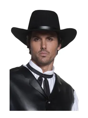 Authentic Western Gunslinger Hat, Black