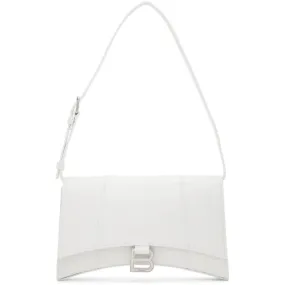 Balenciaga White Croc Slim Hourglass Sling Bag