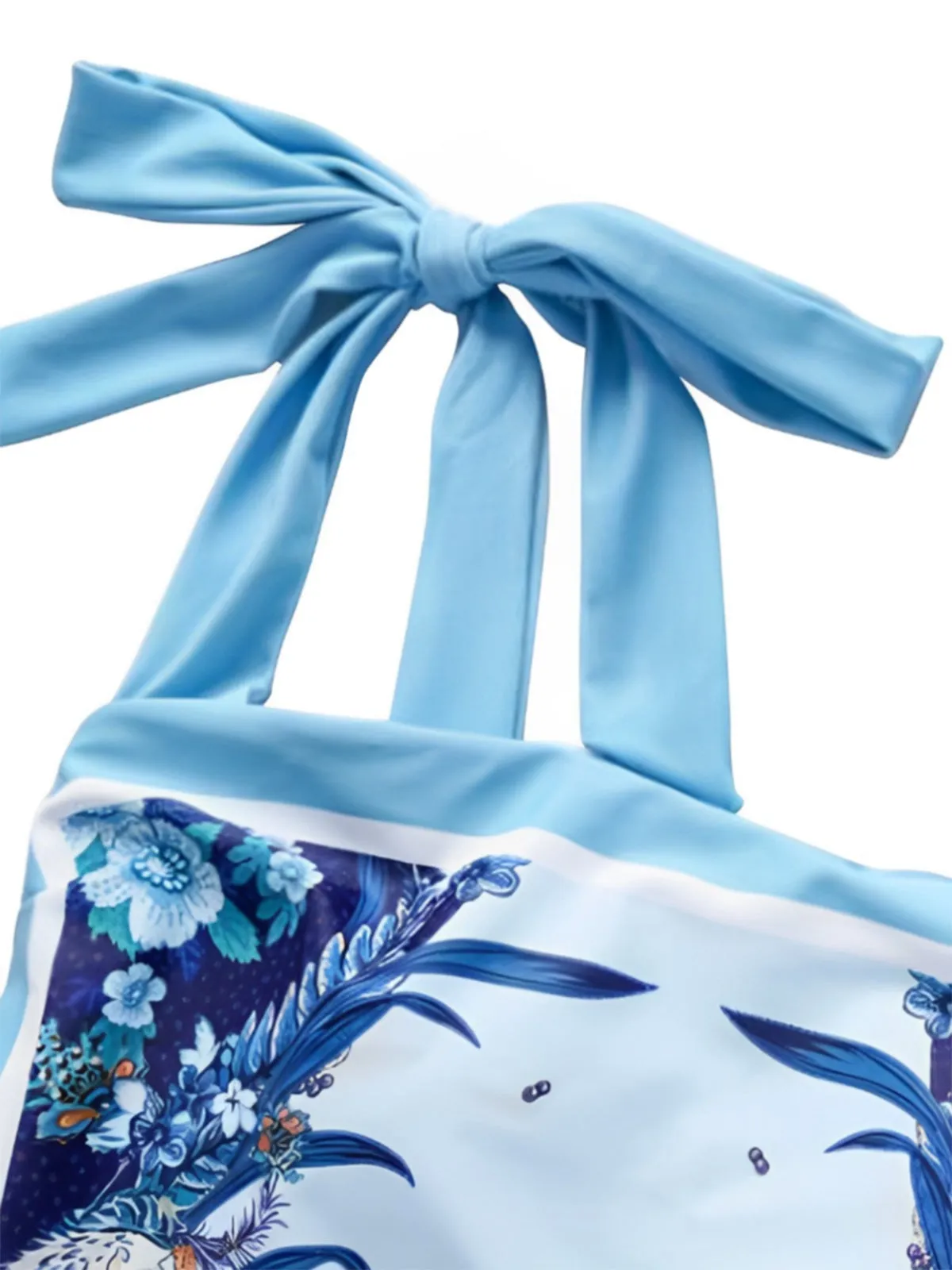 Blue 1930s Straps Reversible Swimsuit
