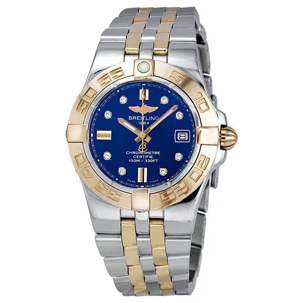 Breitling Galactic 30 Diamond Blue Dial Ladies Watch C71340L2-C816TT