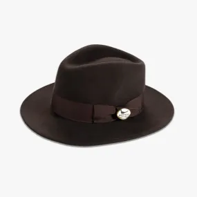 Brown Fedora with matching Brown Ribbon