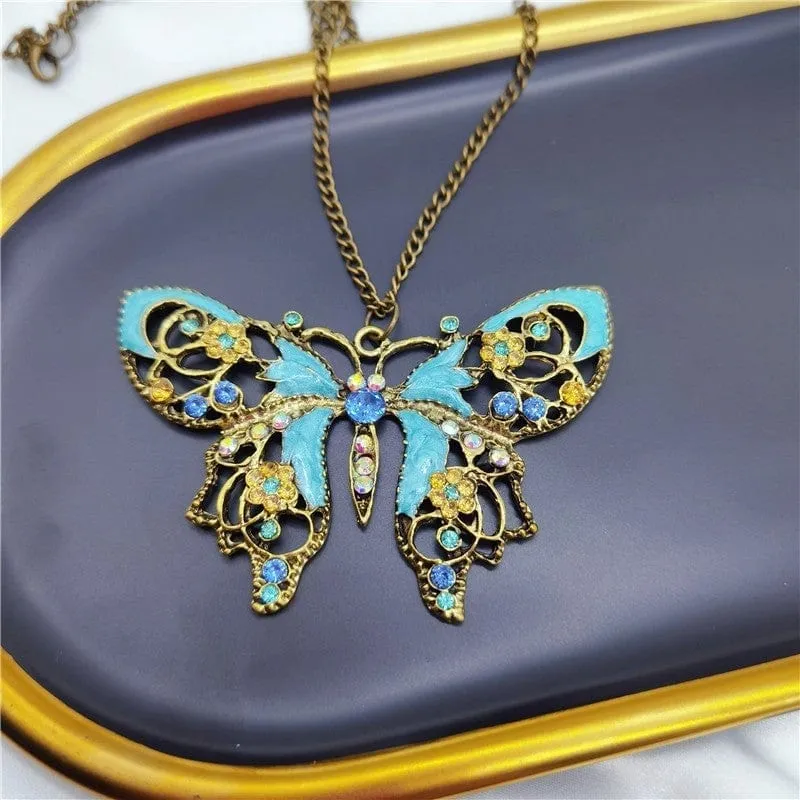 Butterfly Necklace Vintage Hollowed-out Necklace Valentine's Day Gifts