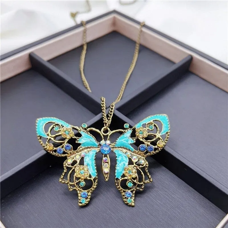 Butterfly Necklace Vintage Hollowed-out Necklace Valentine's Day Gifts