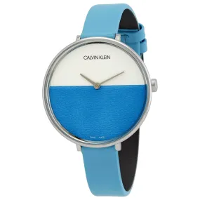 Calvin Klein Rise Quartz Silver and Turquoise Dial Ladies Watch K7A231VN