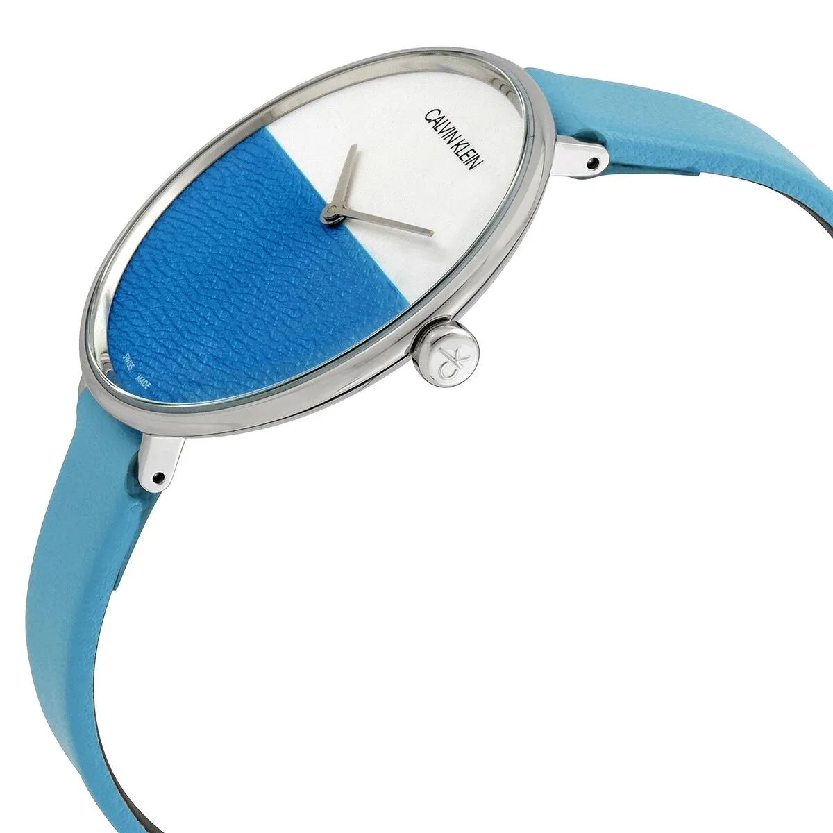 Calvin Klein Rise Quartz Silver and Turquoise Dial Ladies Watch K7A231VN