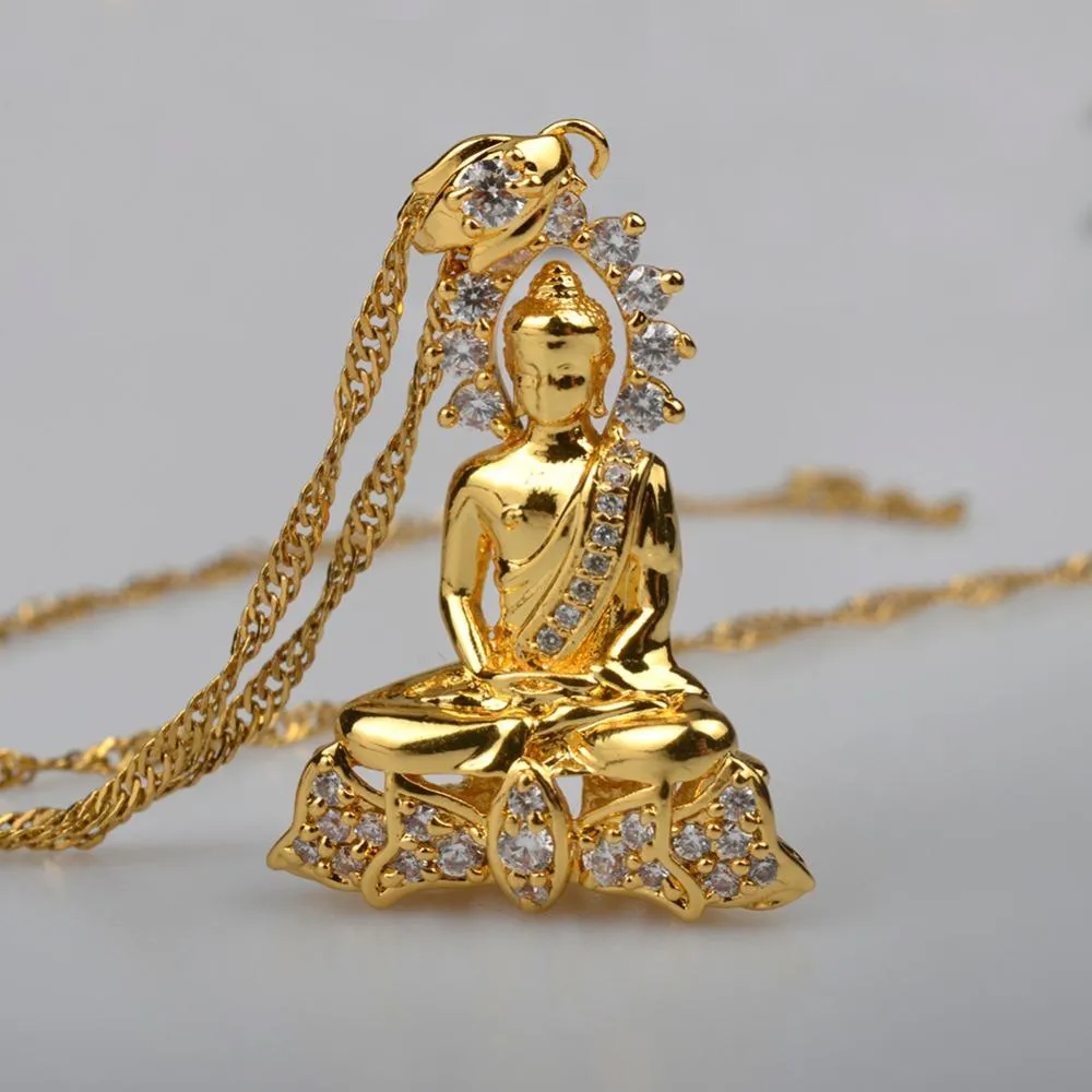 Cambodian Style Garden Buddha Buddhism Pendant Necklaces