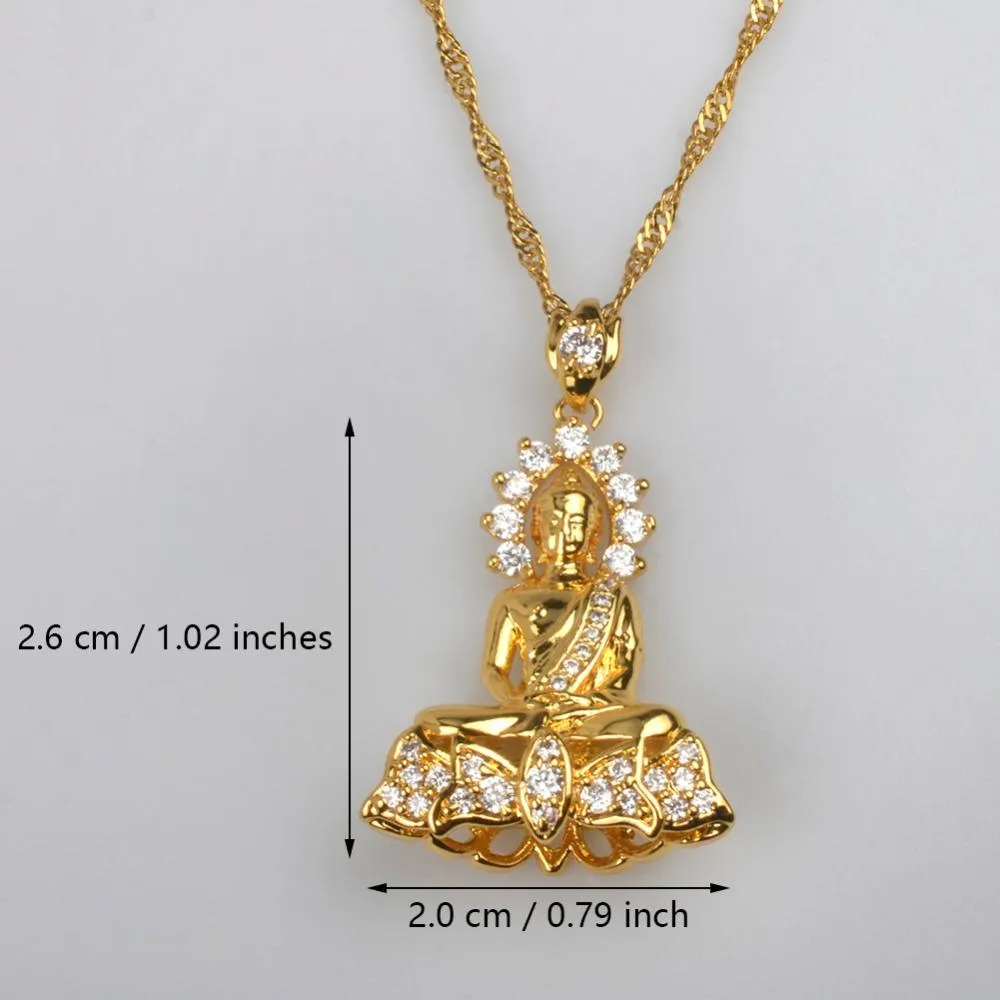 Cambodian Style Garden Buddha Buddhism Pendant Necklaces