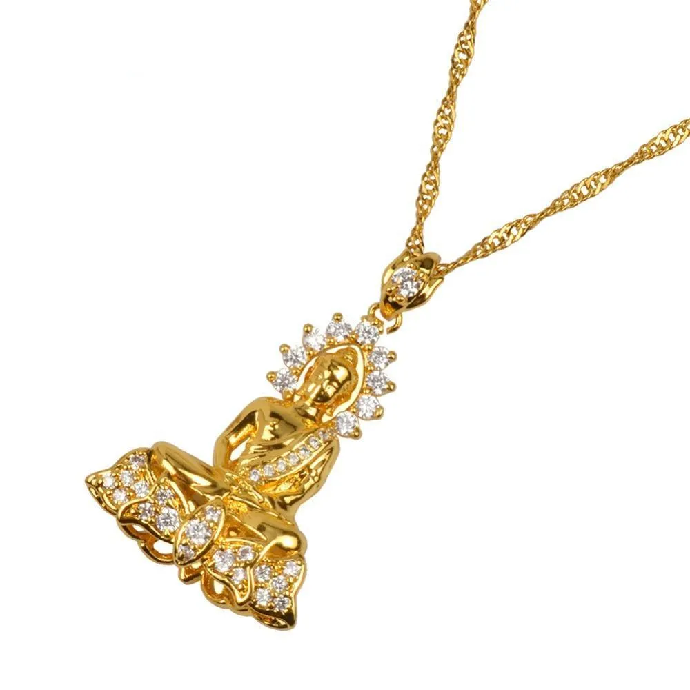 Cambodian Style Garden Buddha Buddhism Pendant Necklaces