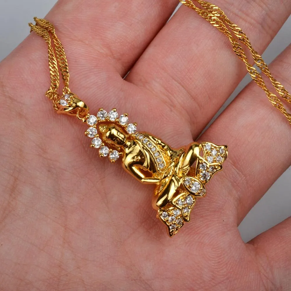 Cambodian Style Garden Buddha Buddhism Pendant Necklaces
