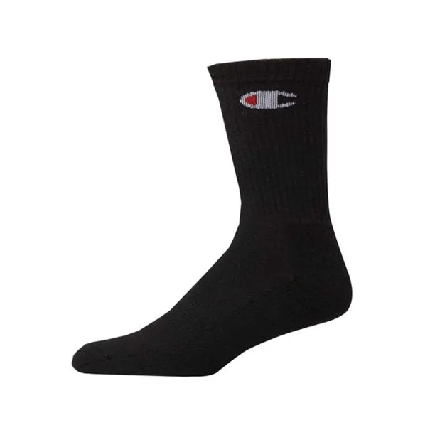 Champion - Men's Crew Socks 6-pairs, Black