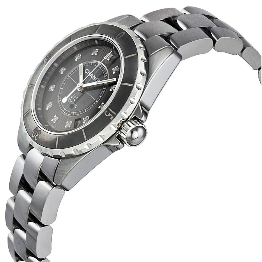 Chanel J12 Titanium Dial Ceramic Ladies Watch H3242