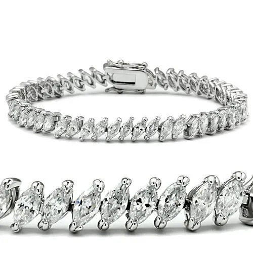 CJ47106 Wholesale Women's Brass Rhodium AAA Grade CZ Clear Bracelet