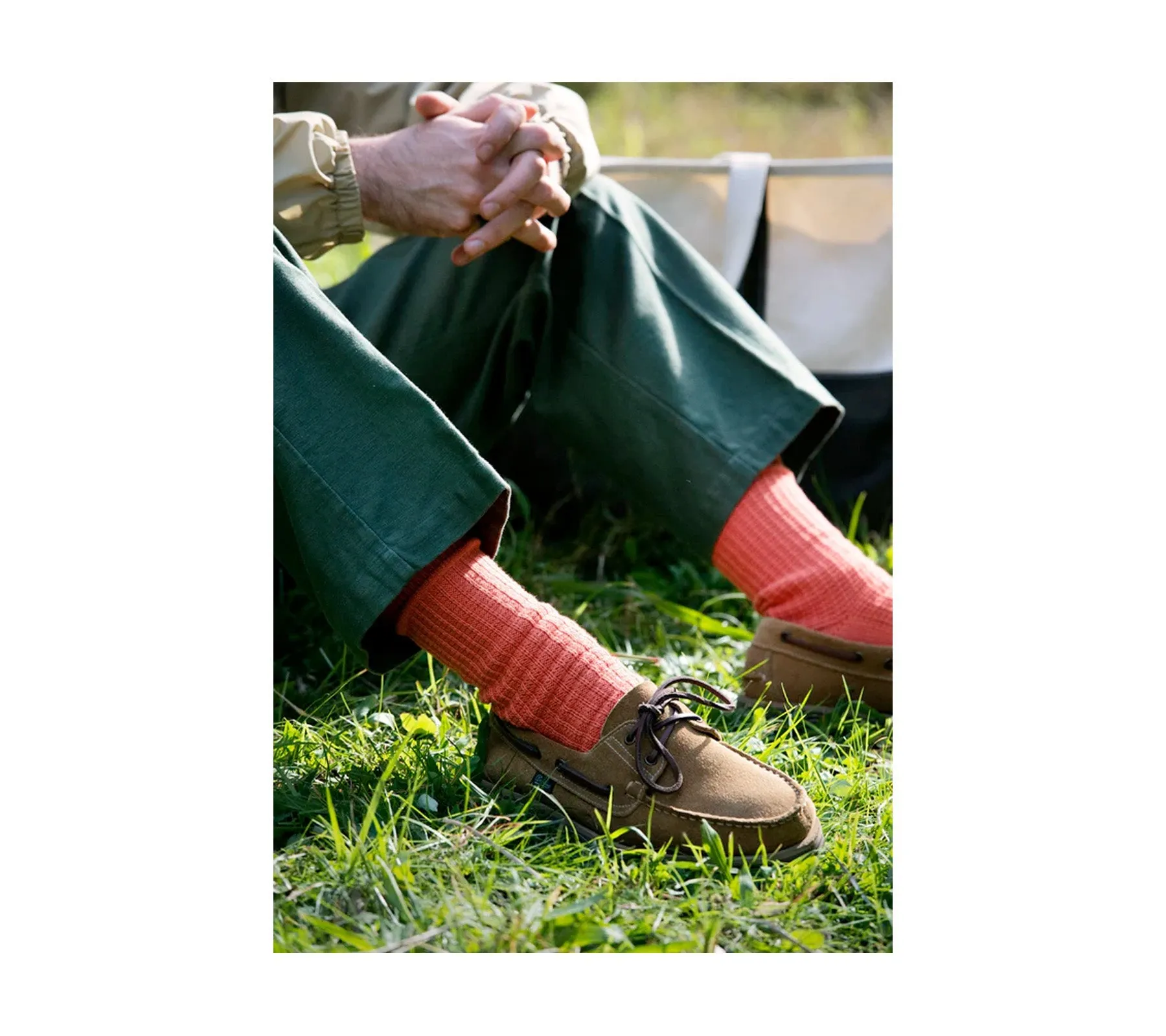 Cotton Waffle Crew Socks | L.Red