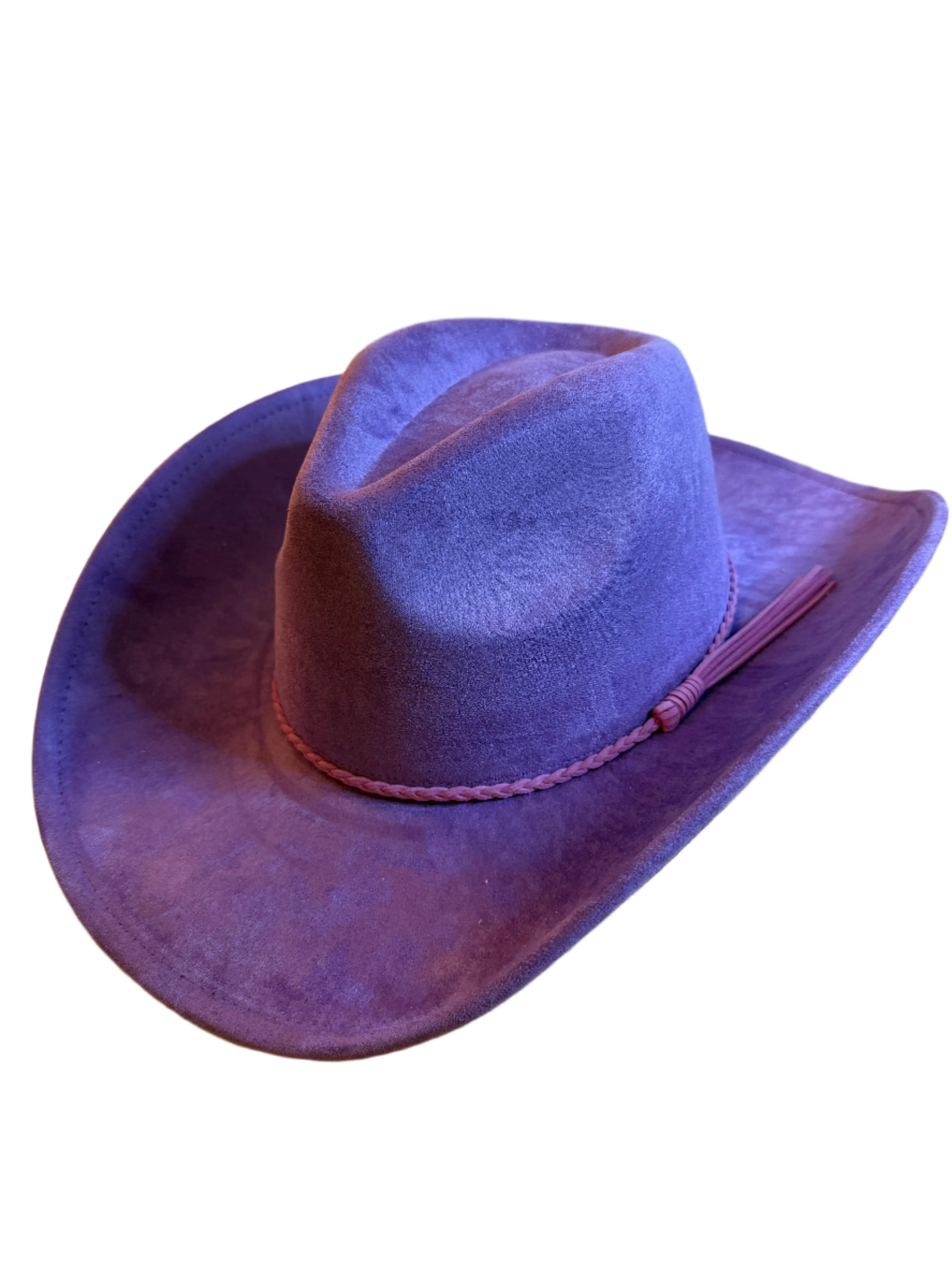 Cow boy hat / Western hat purple / soft Suede