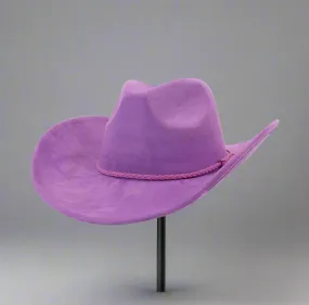 Cow boy hat / Western hat purple / soft Suede