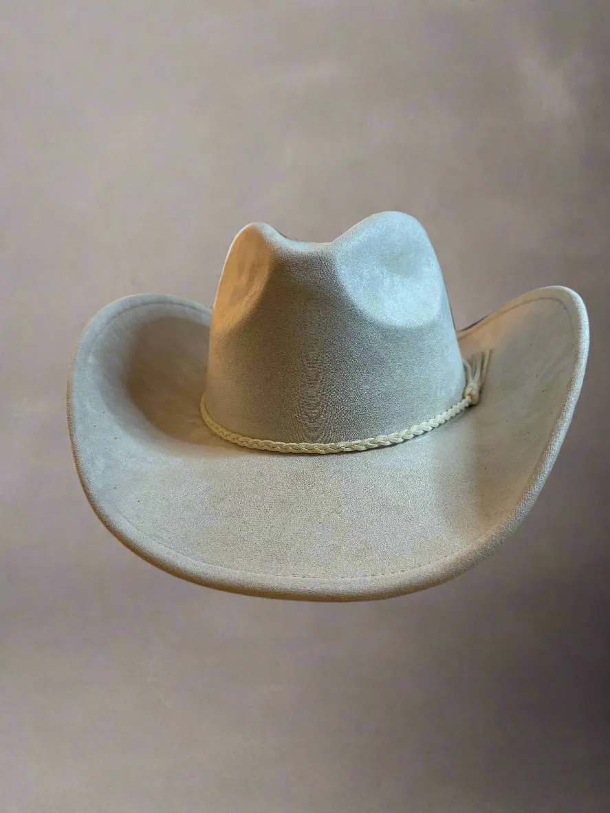 cowboy hat / Cream western hat / Suede material