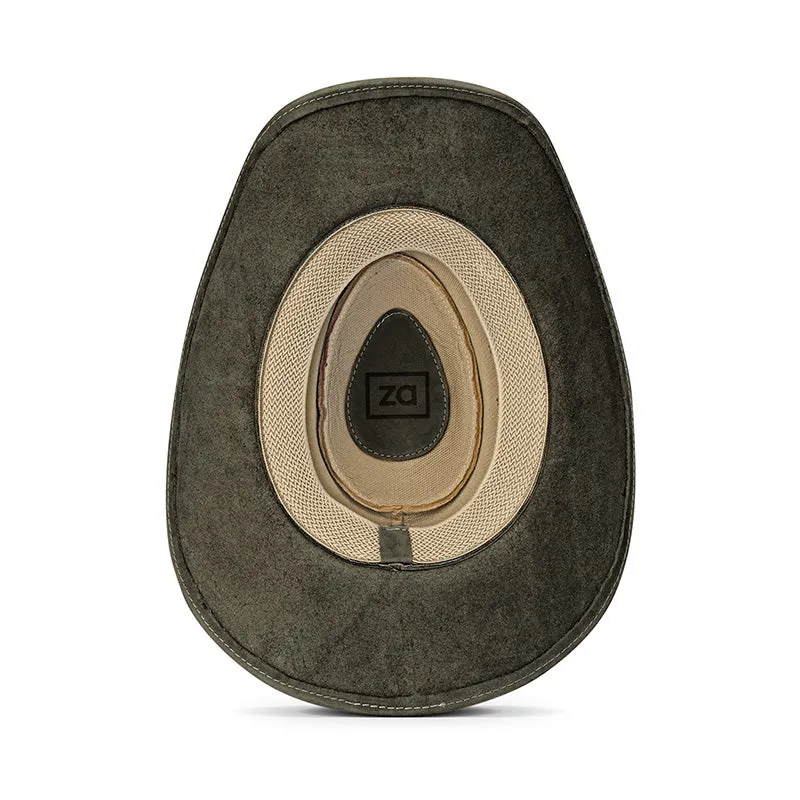 Cowboy Hat Western Green Leather Ranger Star