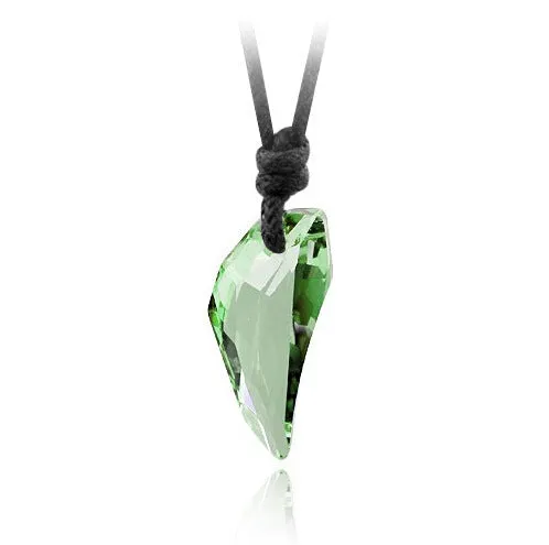 Crystal The teeth of the Wolf pendant chains  long Leather