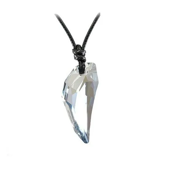 Crystal The teeth of the Wolf pendant chains  long Leather