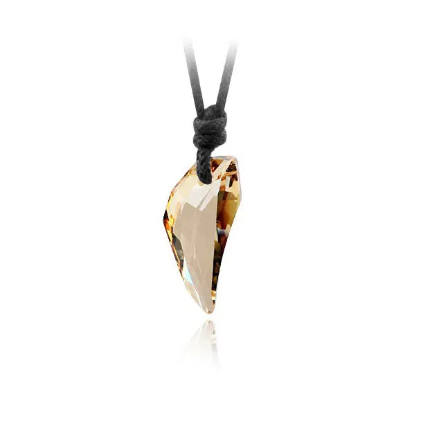 Crystal The teeth of the Wolf pendant chains  long Leather