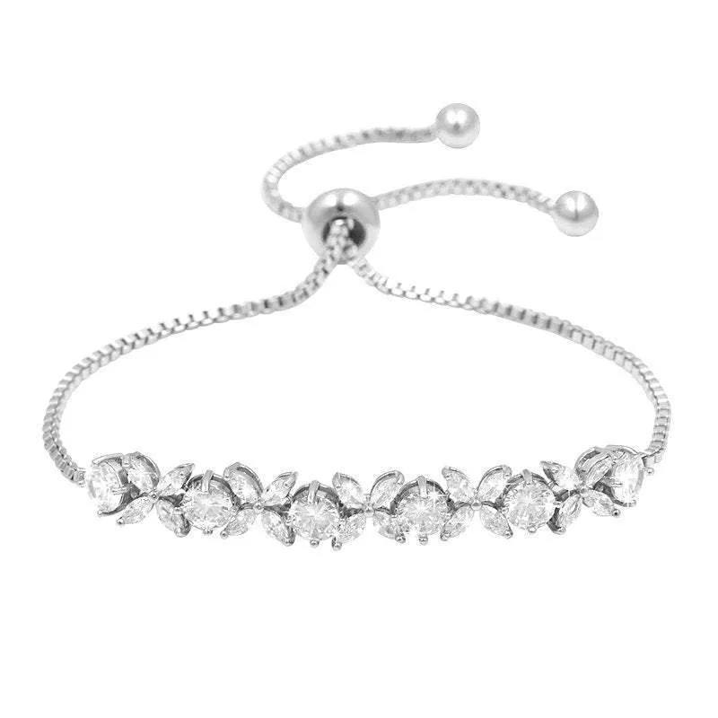 Crystal Wedding Bracelet, Rose Gold, Silver or Gold 7227-7228-7229