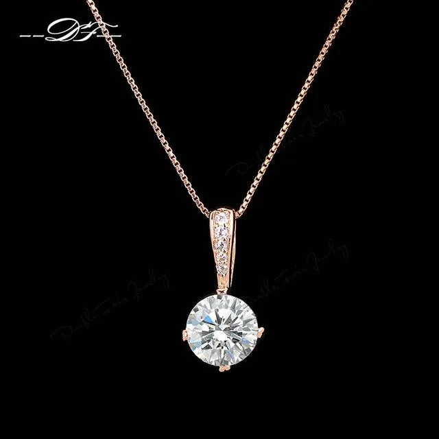Cubic Zirconia Chain Pendants Necklaces