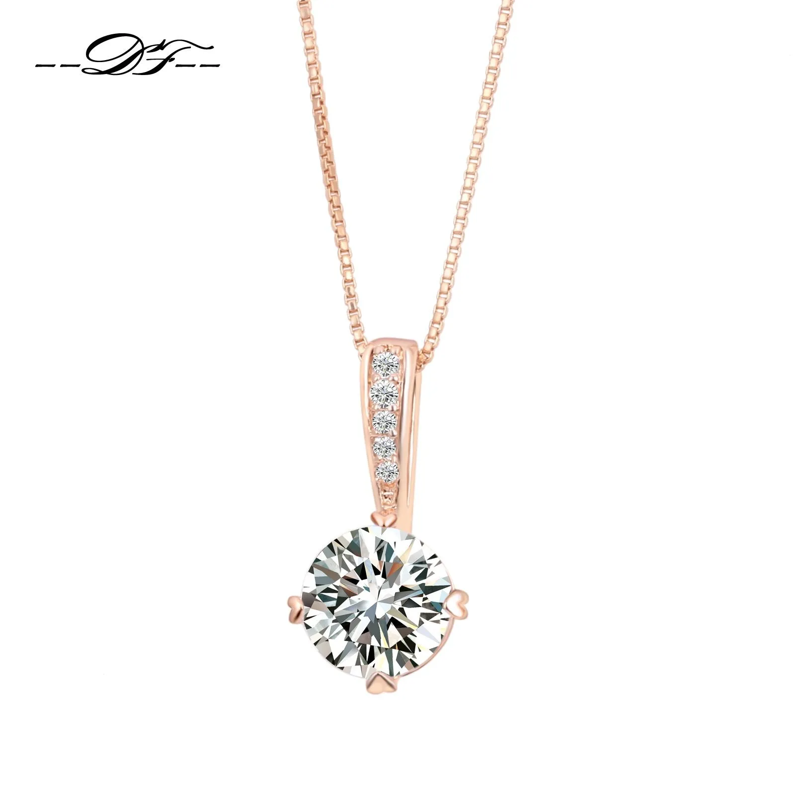 Cubic Zirconia Chain Pendants Necklaces