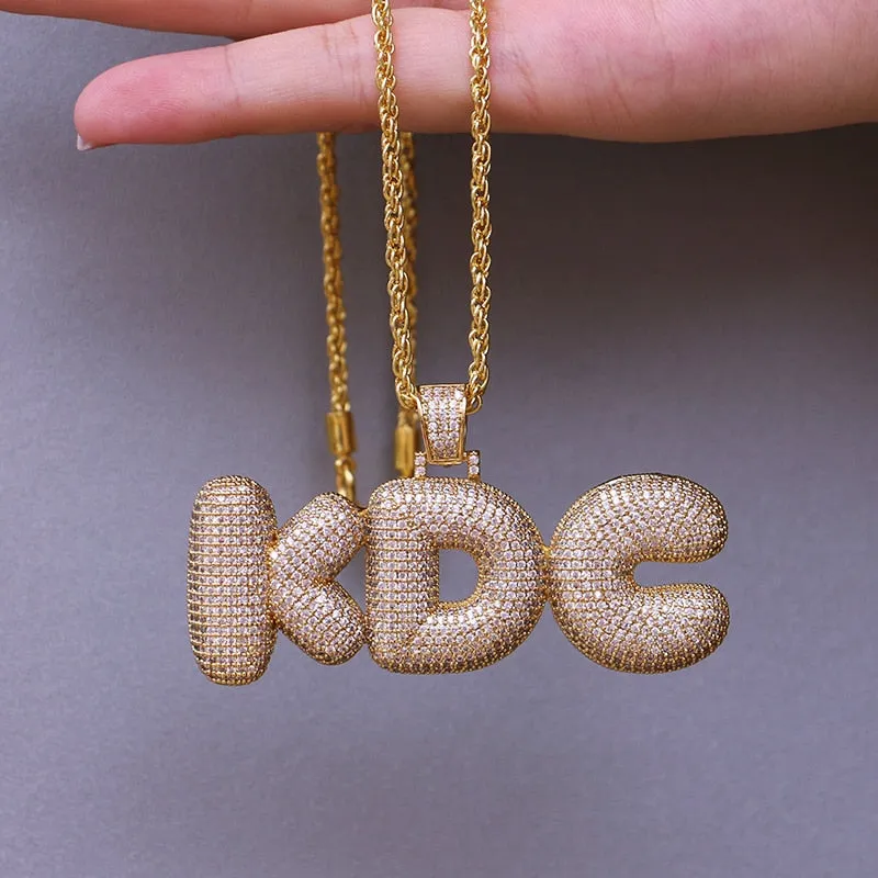 Custom Name Bubble Letters Pendant