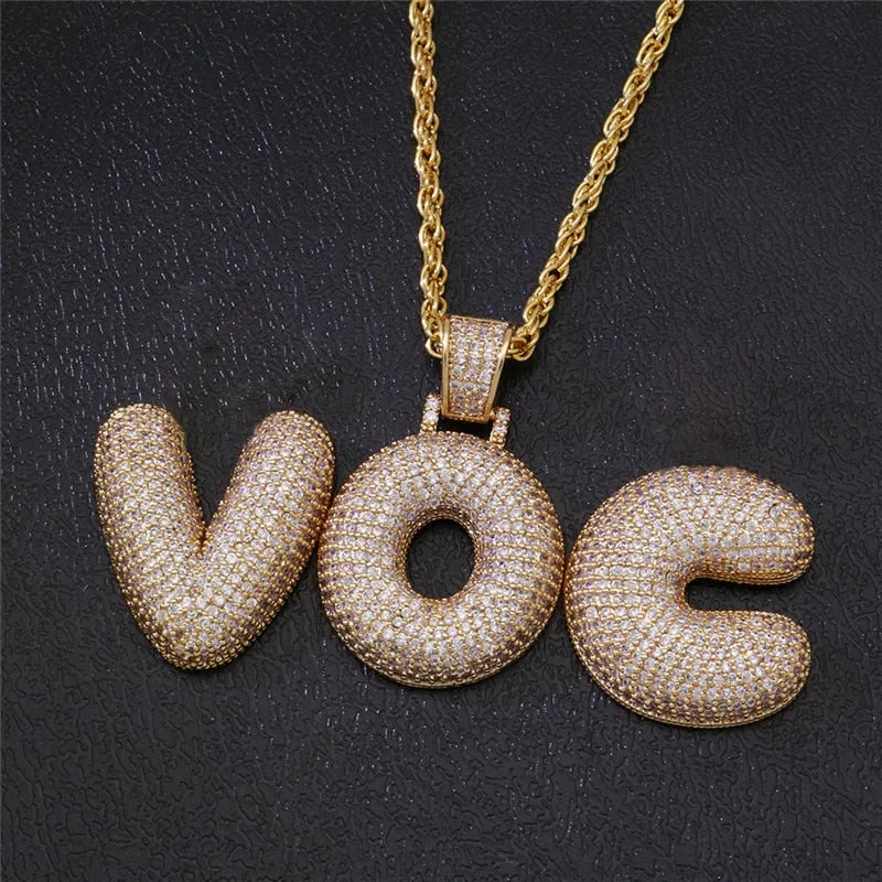 Custom Name Bubble Letters Pendant