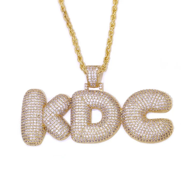 Custom Name Bubble Letters Pendant