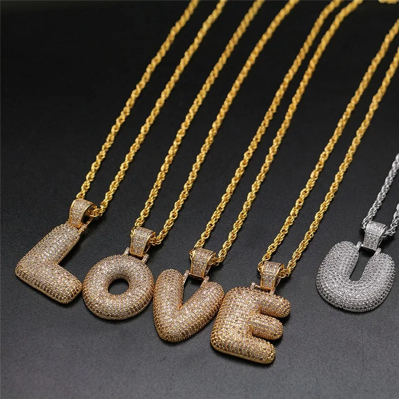 Custom Name Bubble Letters Pendant