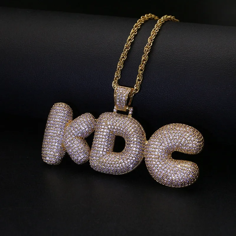 Custom Name Bubble Letters Pendant