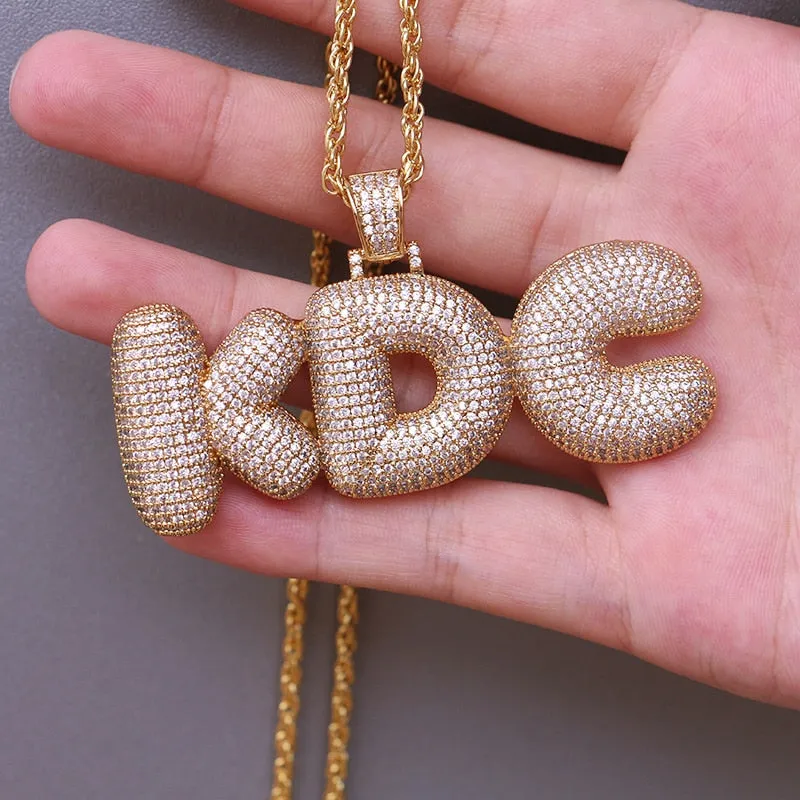 Custom Name Bubble Letters Pendant