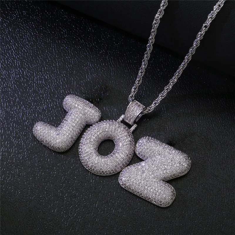 Custom Name Bubble Letters Pendant